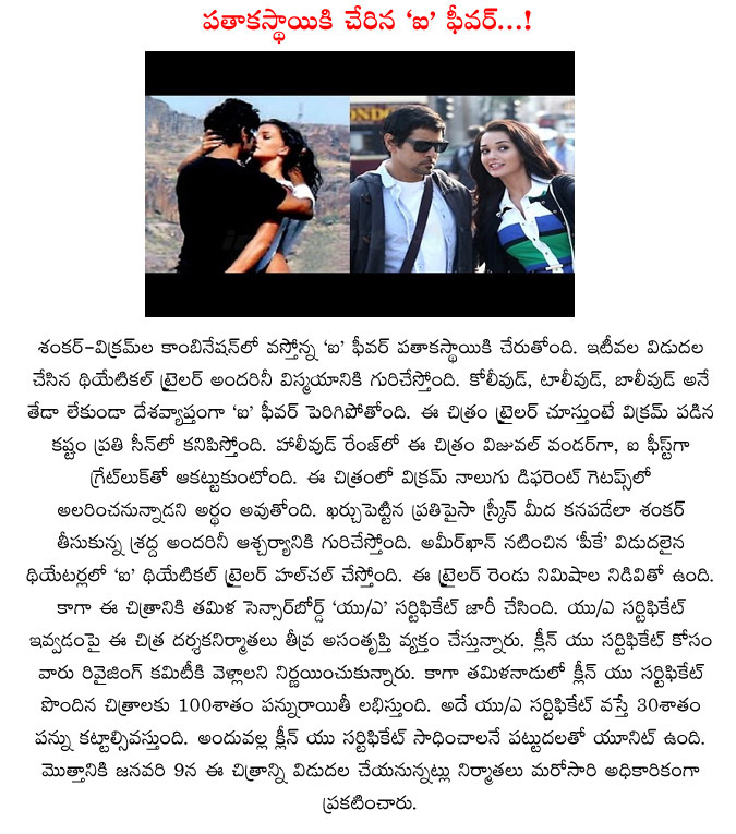 i movie,censor completes,i movie producers not happy with i censor report,i movie got u by a certificate,i movie censor details,i movie producer and director not happy,vikram,shankar  i movie, censor completes, i movie producers not happy with i censor report, i movie got u by a certificate, i movie censor details, i movie producer and director not happy, vikram, shankar